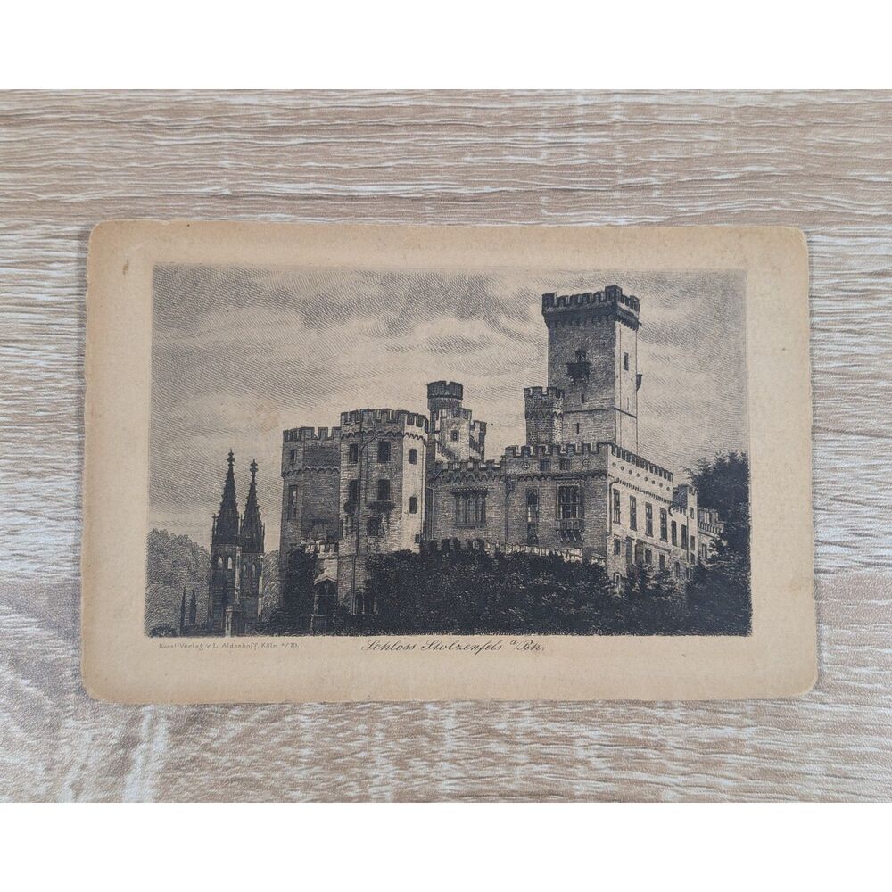 Vintage Schloss Stolzenfels Germany Postcard Castle RPPC Antique Unused